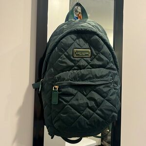 Marc Jacobs quilted medium backpack in dark green nylon